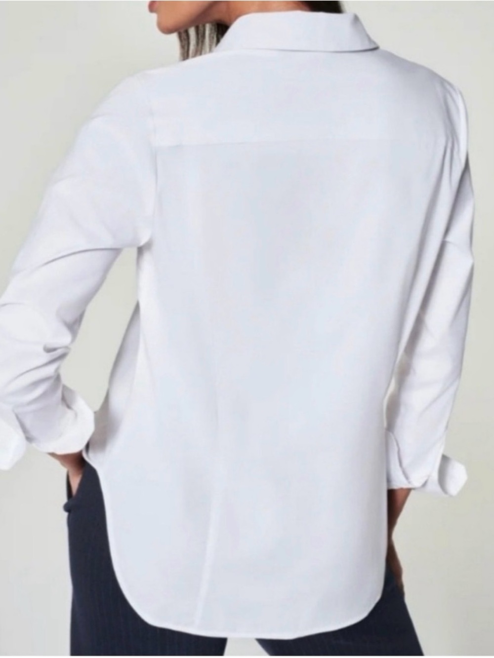 SPANX White No Gape Cotton/Nylon/Elastane Shirt Size Medium - Picture 4 of 13